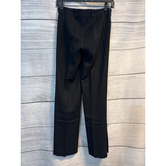 Akris Punto Mikka' Black Side-Stripe Wool Wide-Leg Trousers Size 2 - Picture 2 of 5